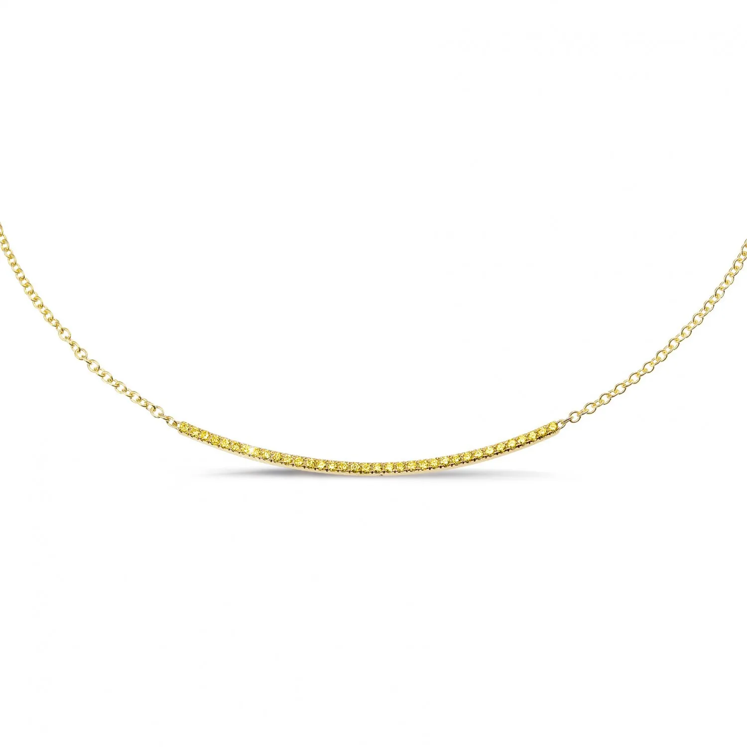 0.30 quilates gargantilla fina en oro amarillo con diamantes amarillos 