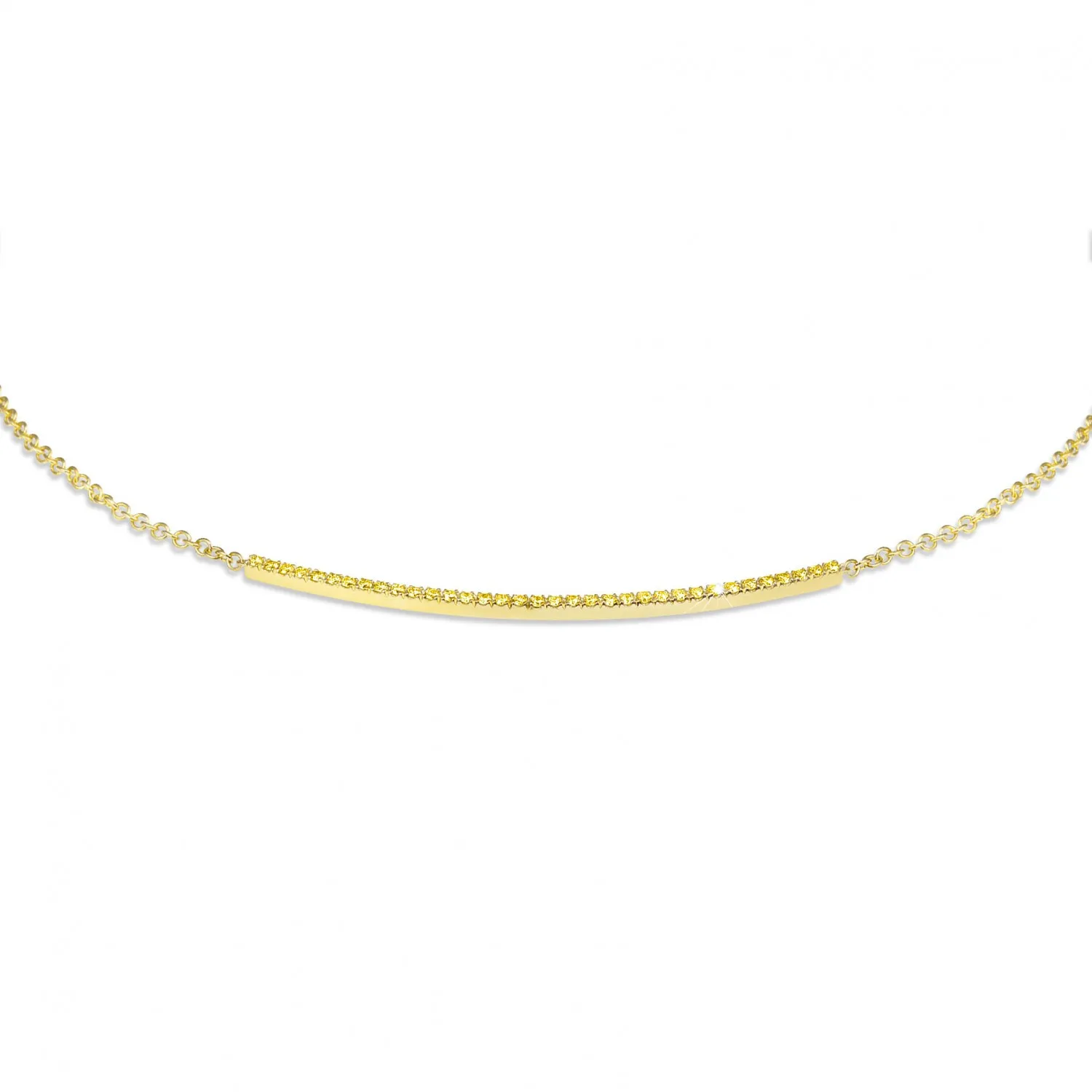 0.30 quilates gargantilla fina en oro amarillo con diamantes amarillos 