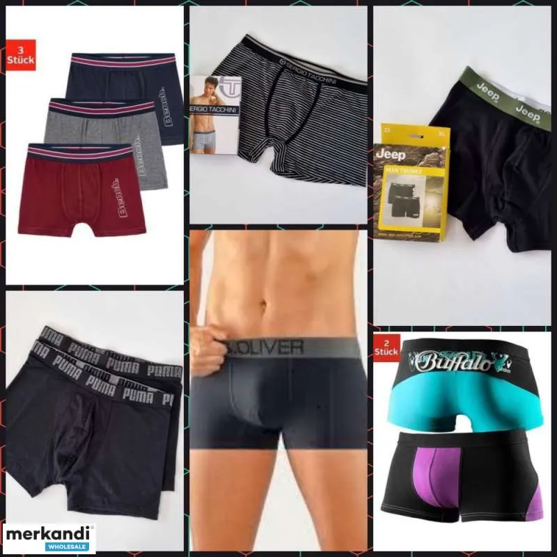 070034 Te ofrecemos una mezcla de ropa interior masculina de S.Oliver, His, Jack&Jones, Calecon, Bruno Banani...