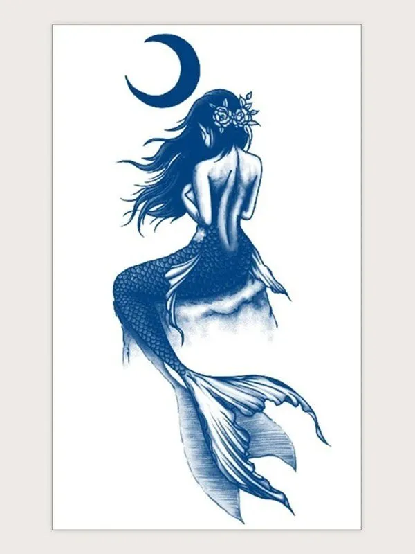 1 hoja de pegatina de tatuaje de sirena