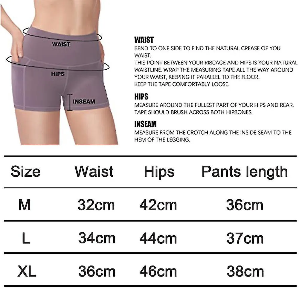 1 Piezas Pantalones cortos de yoga de cintura alta para mujeres con bolsillos laterales Control de barriga Running Gym Workout B