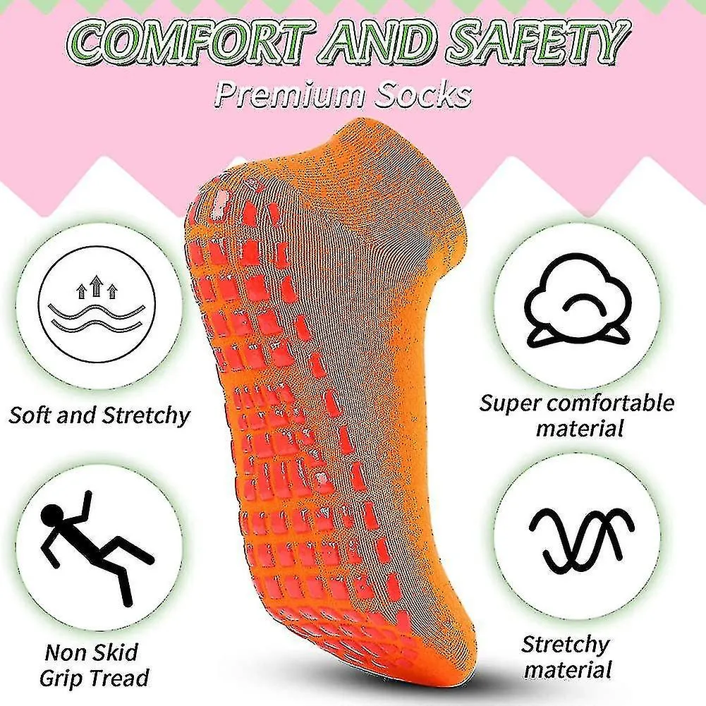 12 PAIRS NON SLIP YOGA SOCKS WITH GRIPS WOMEN ANTISKID SOCKS STICKY GRIPPERS