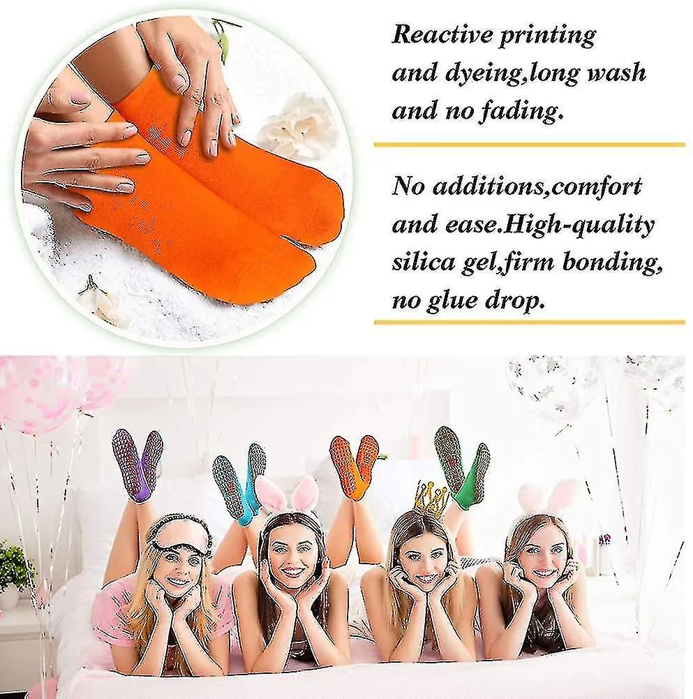12 PAIRS NON SLIP YOGA SOCKS WITH GRIPS WOMEN ANTISKID SOCKS STICKY GRIPPERS