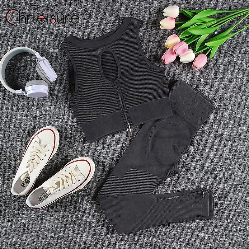 1/2pcs Lavado Conjunto de yoga sin costuras Conjunto de gimnasio para mujeres Crop Top Bra Scrunch Leggings Traje de entrenamien