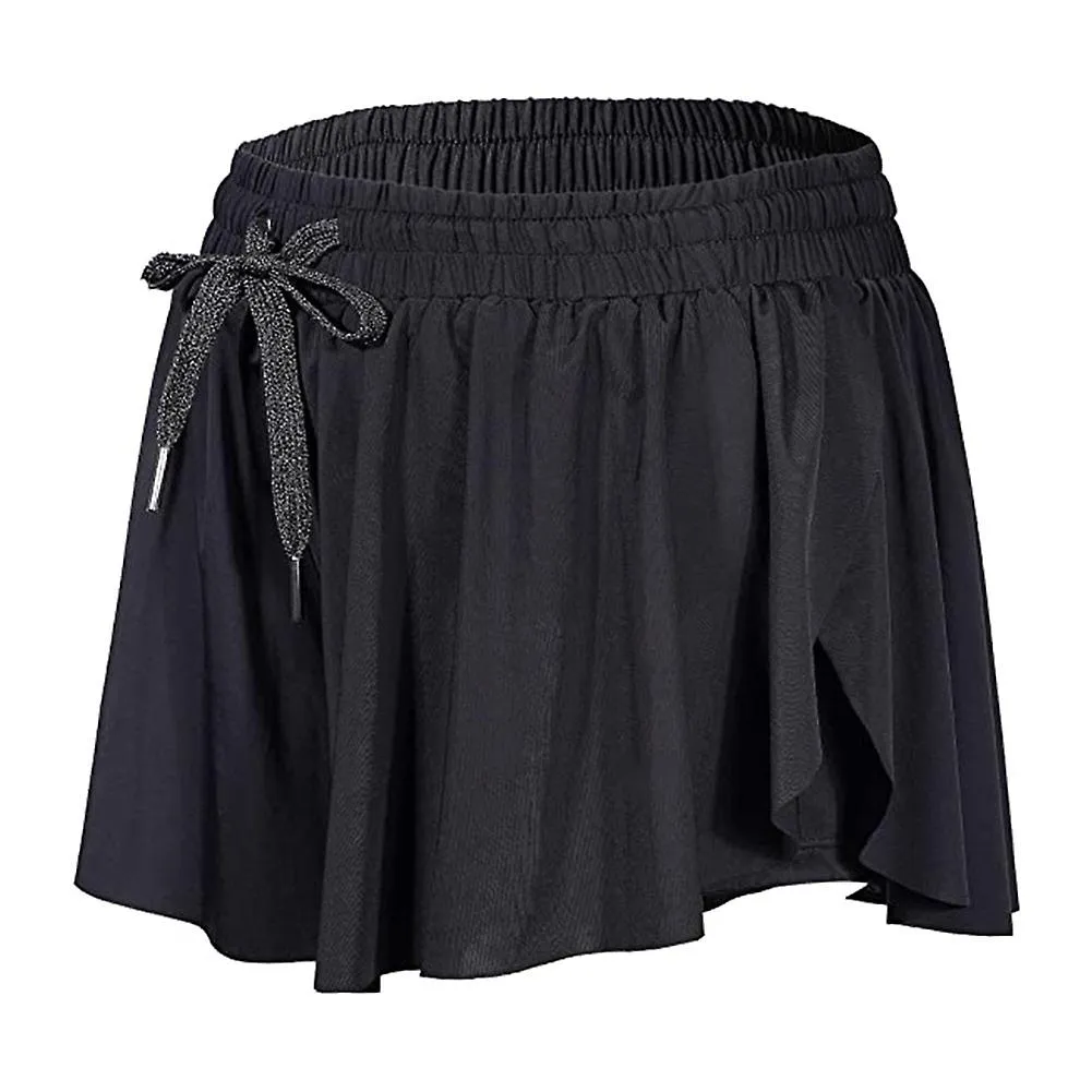 2 in 1 Fashion Running Shorts for Women Gym Yoga Athletic Lounge Sweat Skirt