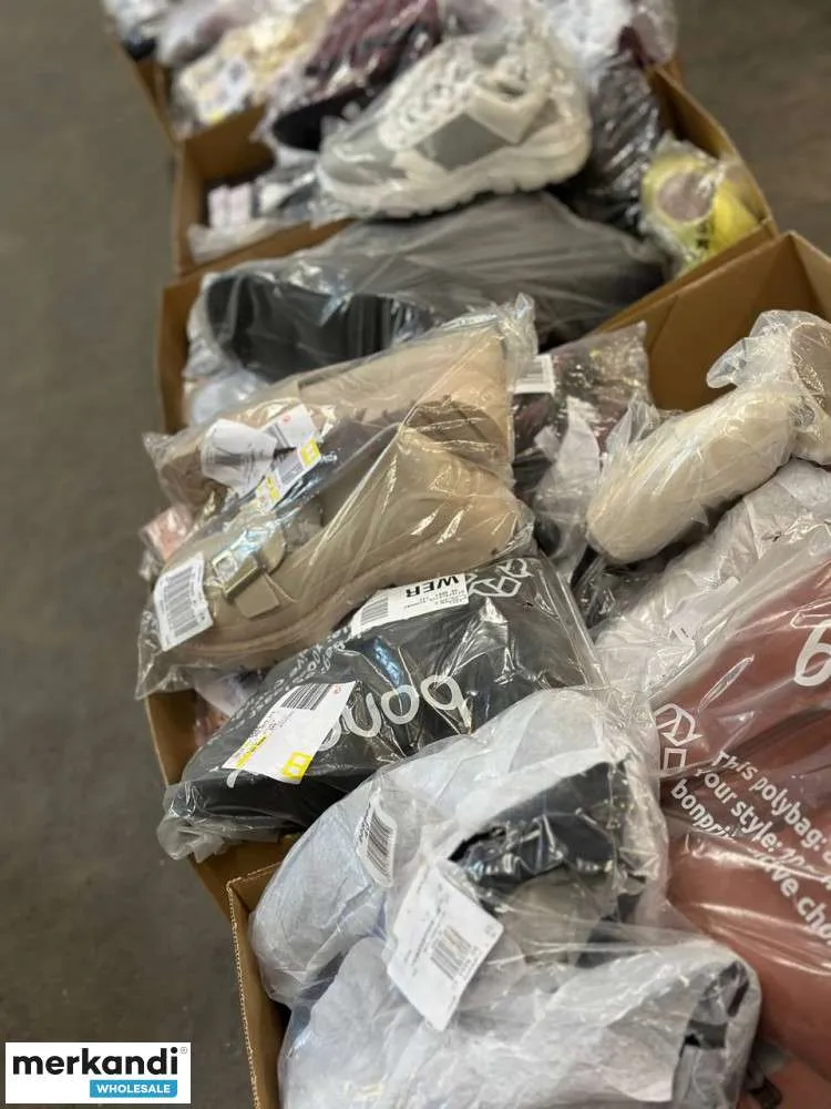 4 € por par en un conjunto de zapatos con variedad de modelos y tallas, zapatos de mujer, zapatos de hombre, palet de stock rest