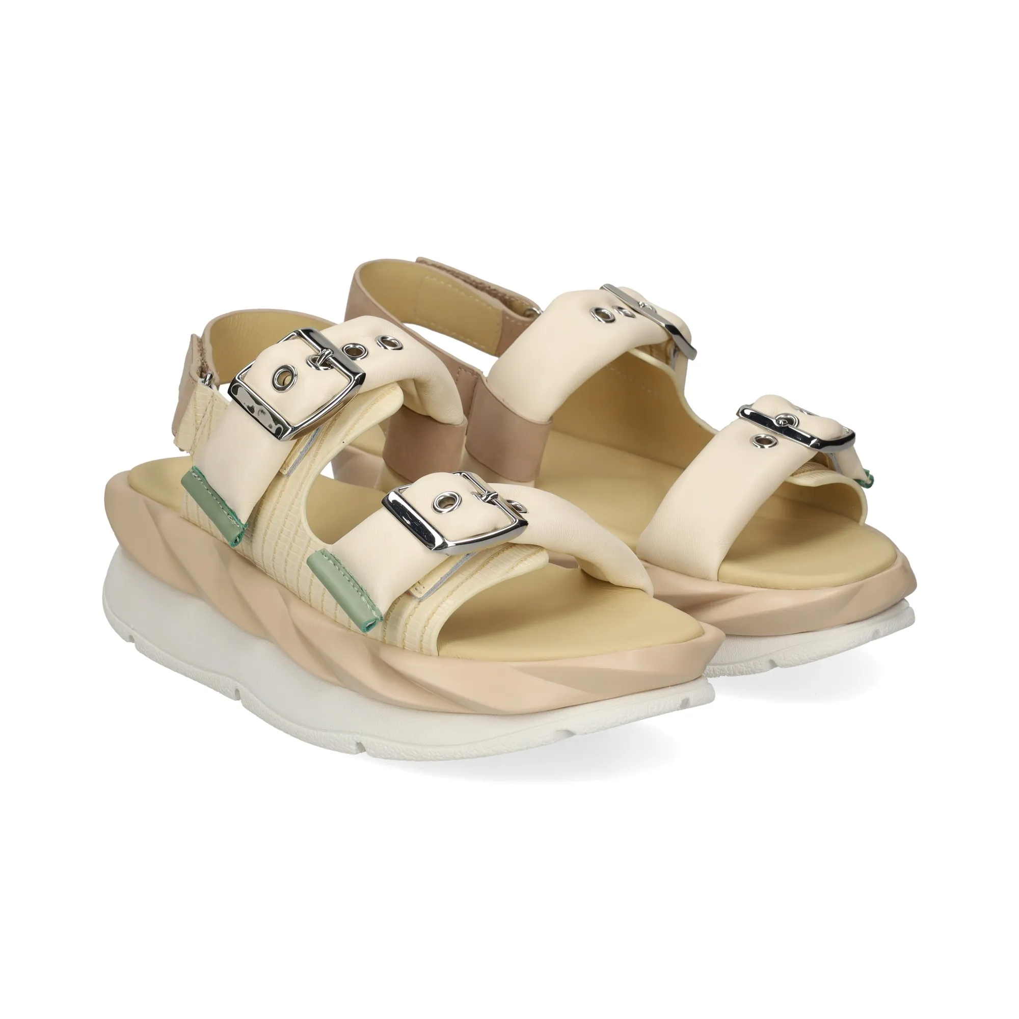 4CCCCEES Sandalias con plataforma de Mujer CREAM