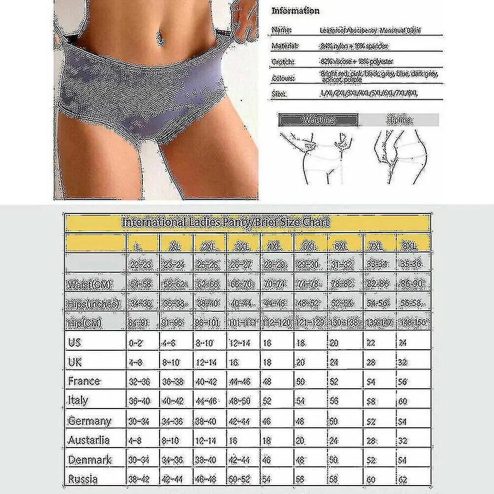 5 piezas de ropa interior a prueba de fugas para el período menstrual de las mujeres, ropa interior a prueba de fugas para la in