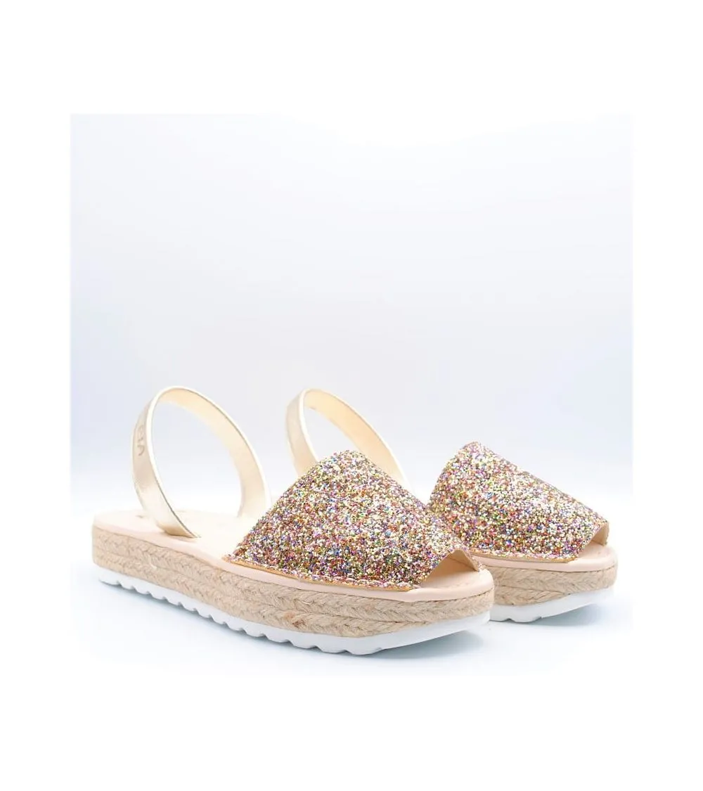 ABARCAS RIA NIÑA PLATAFORMA GLITTER MULTICOLOR