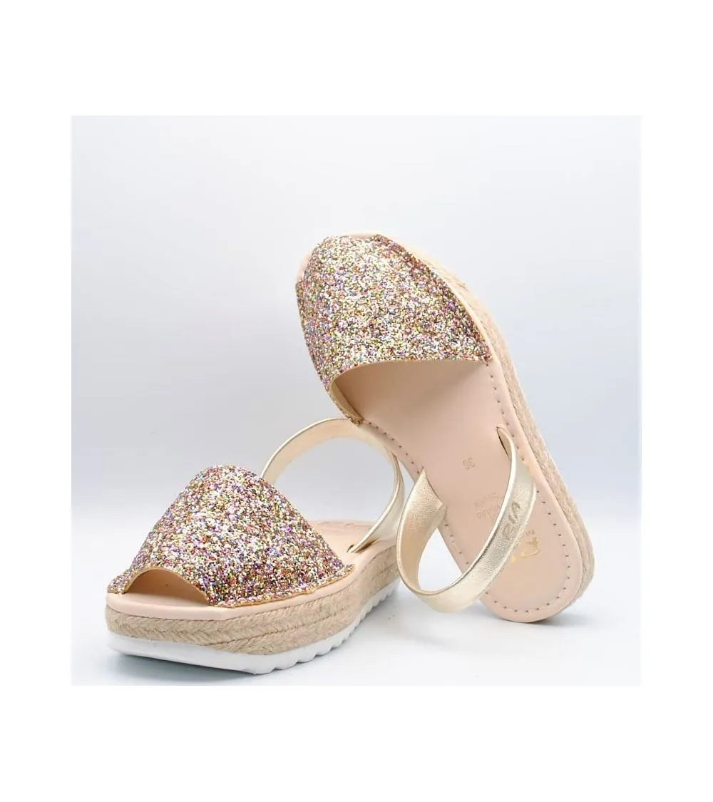 ABARCAS RIA NIÑA PLATAFORMA GLITTER MULTICOLOR