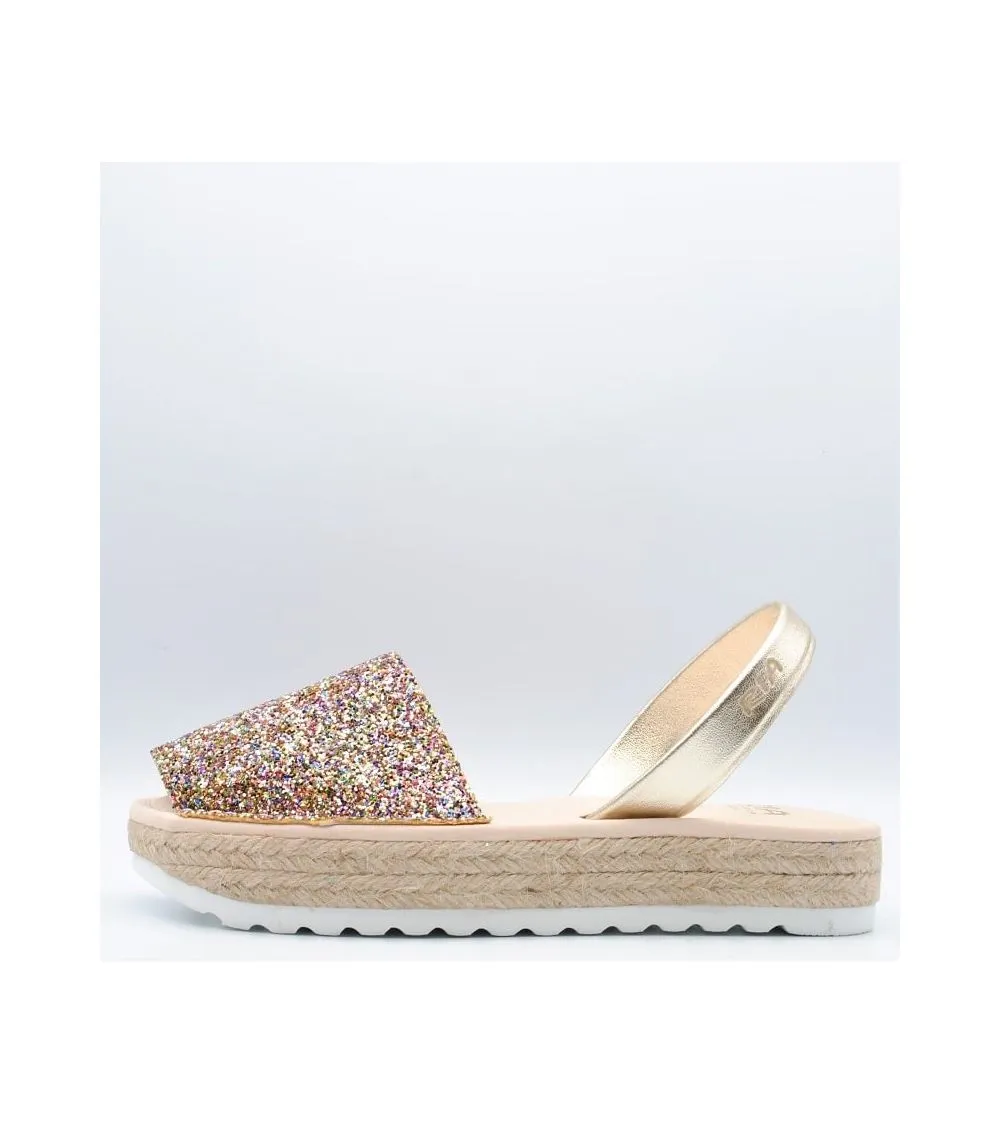 ABARCAS RIA NIÑA PLATAFORMA GLITTER MULTICOLOR