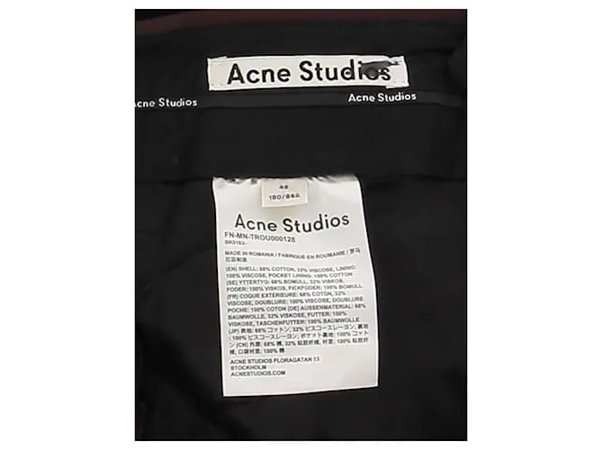 ACNE STUDIOS Pantalón T.FR 48 Algodón Castaño 