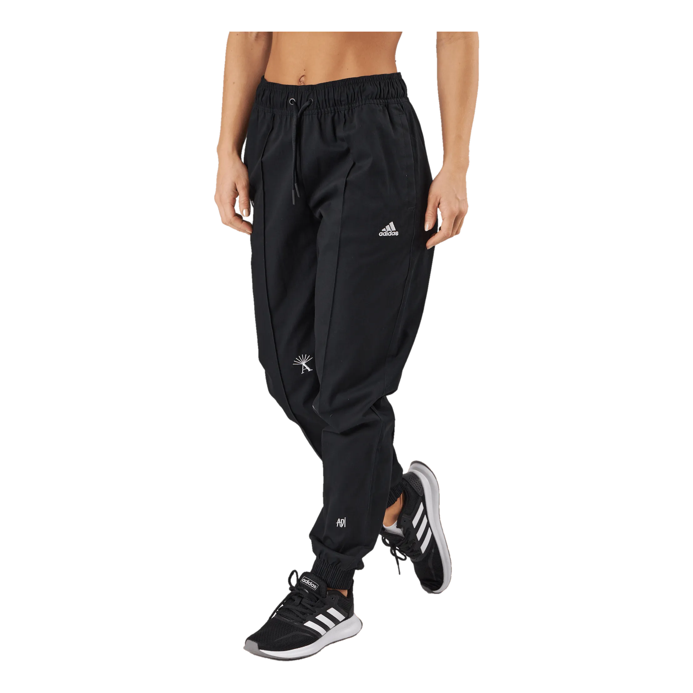 ADIDAS LOOSE TROUSERS WITH HEALING CRYSTALSINSPIRED GRAPHICS BLACK