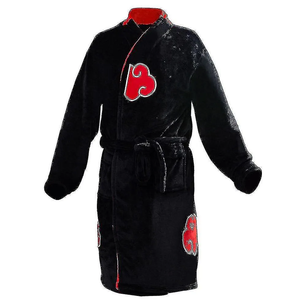 Akatsuki Robe Cosplay Albornoz Lana Camisón Cálido Camisón Túnica Hombres Abrigo de Invierno Ropa de Dormir Regalo de Navidad