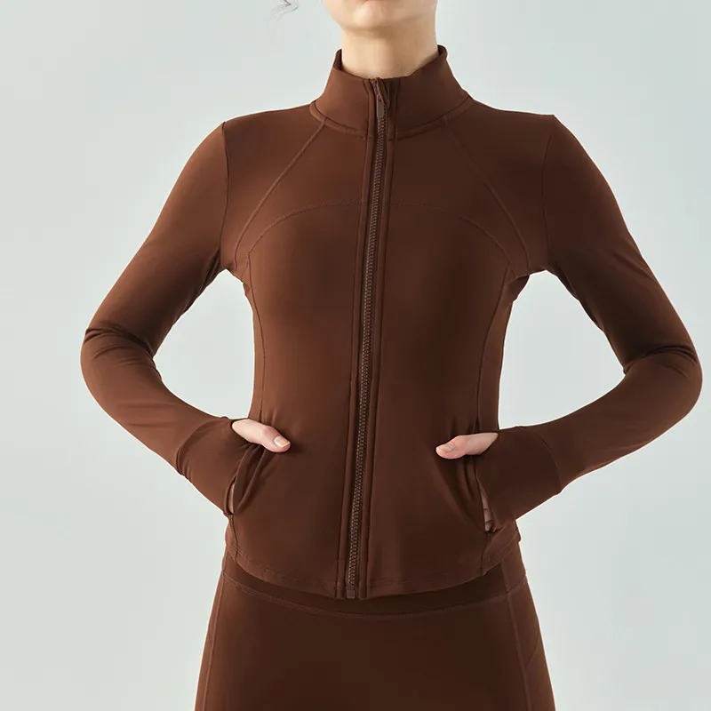 AL0LULU Con Logo Chaqueta deportiva gruesa y cálida Ropa de yoga Top de manga larga para correr y fitness