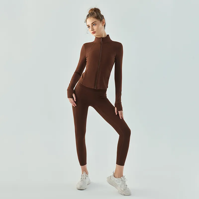AL0LULU Con Logo Chaqueta deportiva gruesa y cálida Ropa de yoga Top de manga larga para correr y fitness