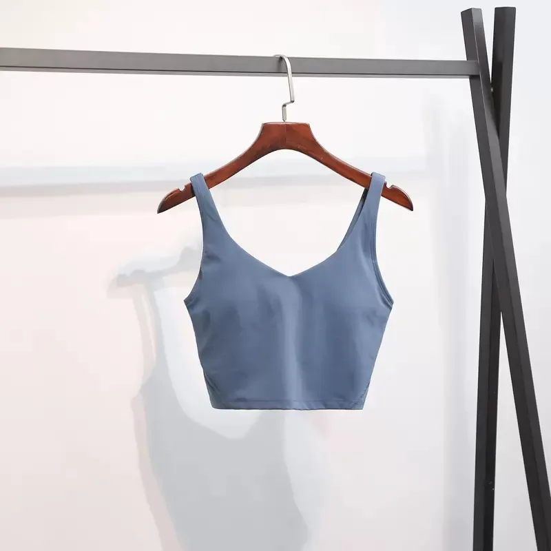 AL0LULU Ropa de yoga Ropa interior deportiva Belleza femenina Espalda a prueba de golpes Reunidos Running Top Sujetador de fitne