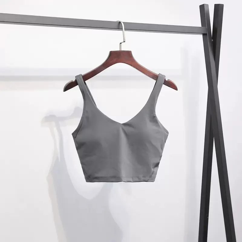 AL0LULU Ropa de yoga Ropa interior deportiva Belleza femenina Espalda a prueba de golpes Reunidos Running Top Sujetador de fitne