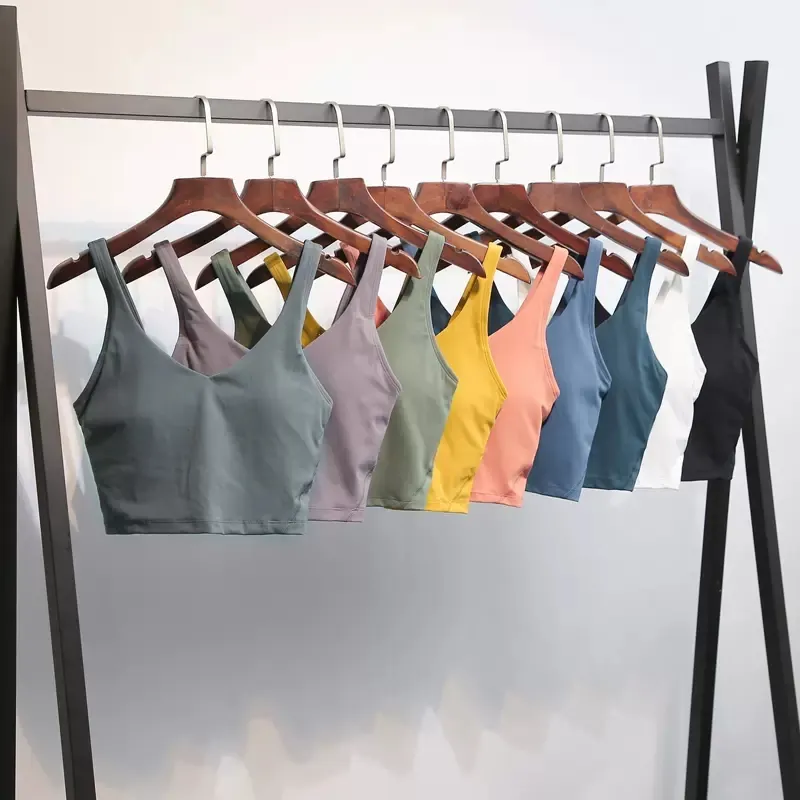 AL0LULU Ropa de yoga Ropa interior deportiva Belleza femenina Espalda a prueba de golpes Reunidos Running Top Sujetador de fitne