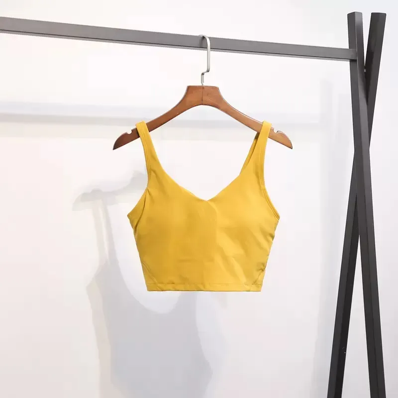 AL0LULU Ropa de yoga Ropa interior deportiva Belleza femenina Espalda a prueba de golpes Reunidos Running Top Sujetador de fitne