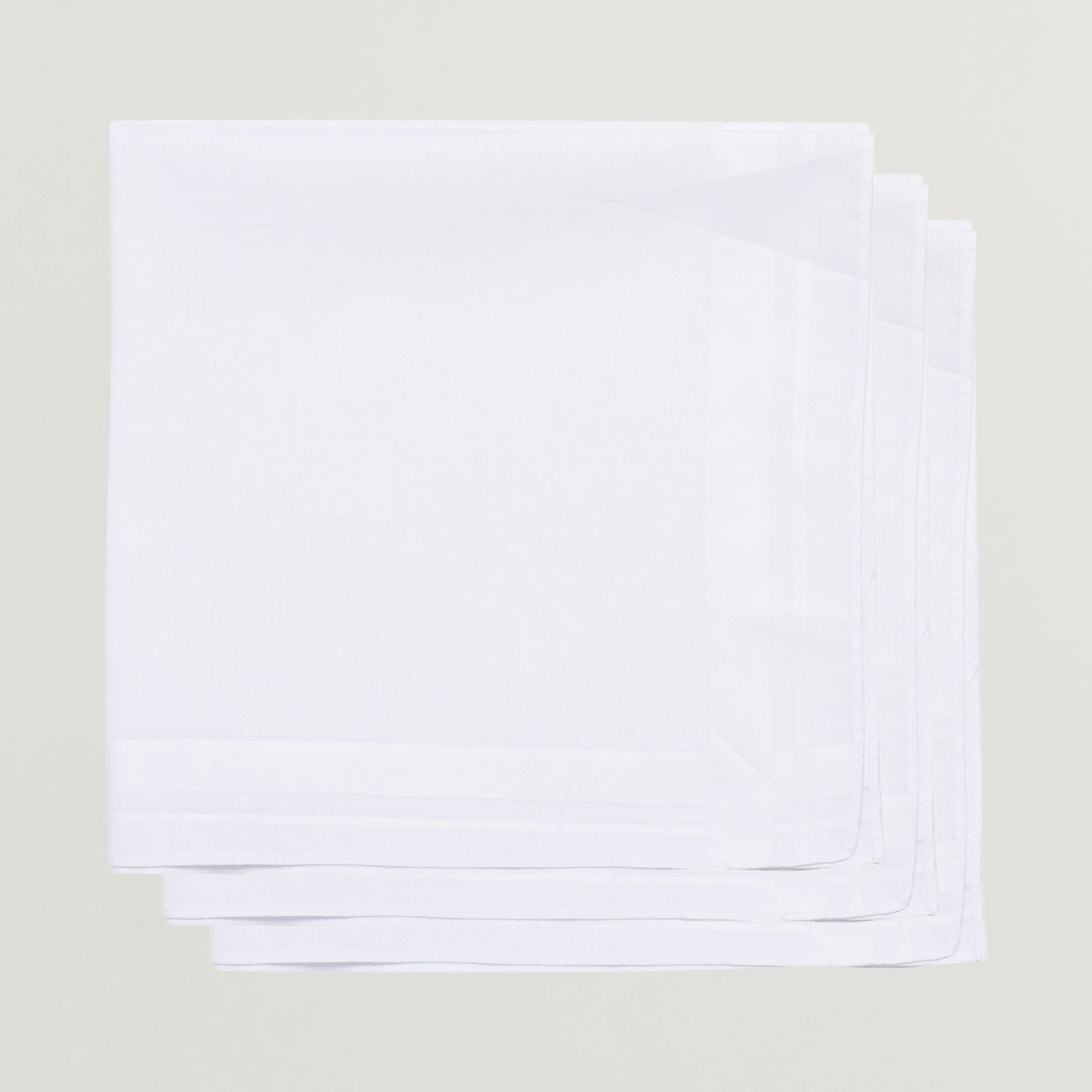 AMANDA CHRISTENSEN 3PACK COTTON POCKET SQUARE WHITE