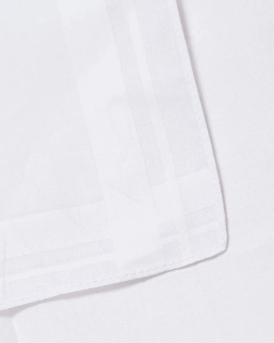 AMANDA CHRISTENSEN 3PACK COTTON POCKET SQUARE WHITE