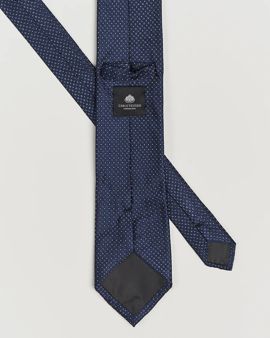 Amanda Christensen Box Set Silk 8 cm Tie And Pocket Square Navy