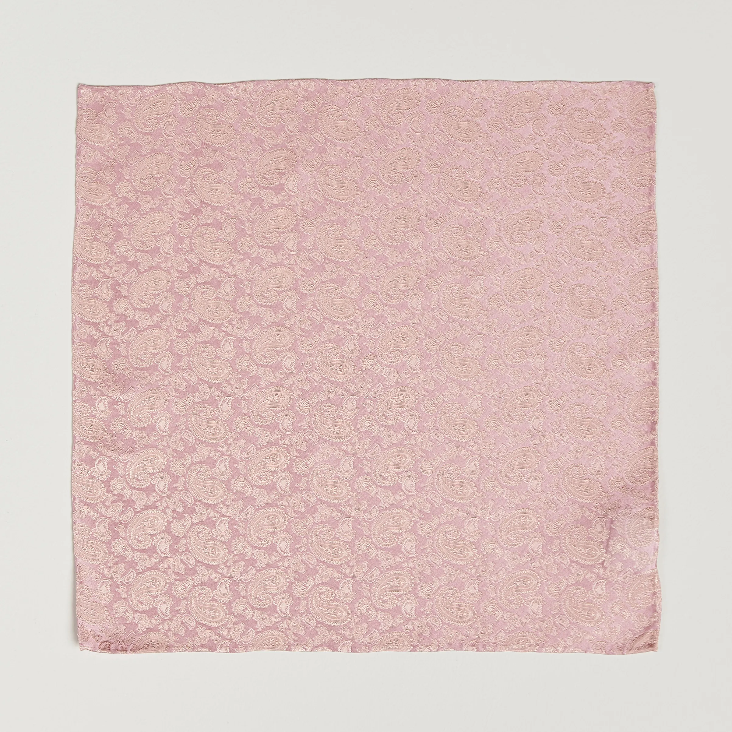 Amanda Christensen Tonal Paisley Silk Pocket Square Powder Pink