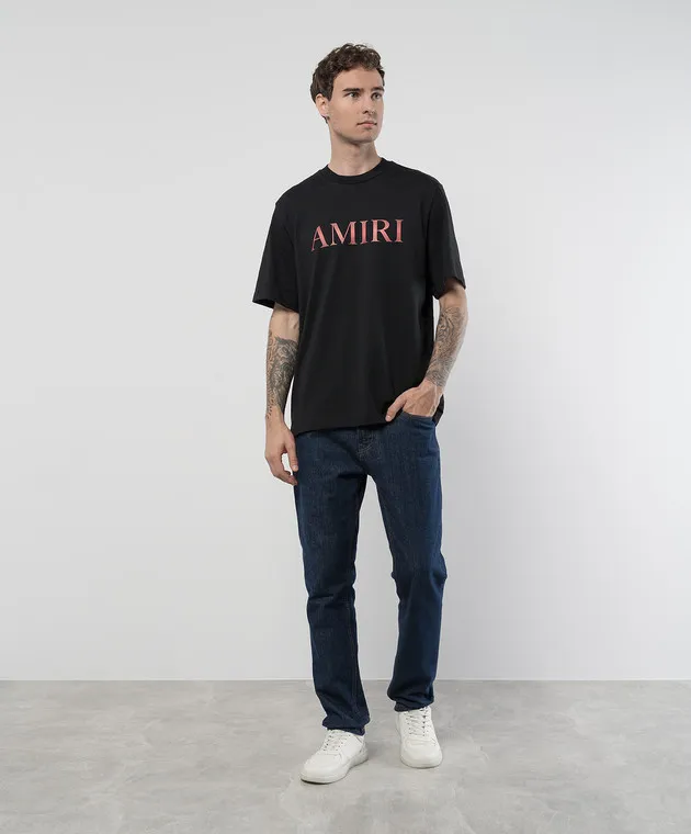 AMIRI BLACK CORE TSHIRT WITH GRADIENT LOGO PRINT