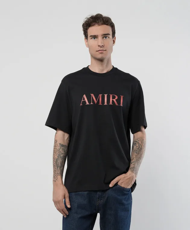 AMIRI BLACK CORE TSHIRT WITH GRADIENT LOGO PRINT