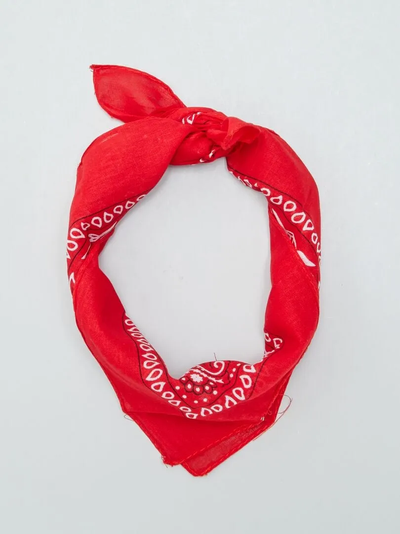 BANDANA DE ALGODóN ESTAMPADA  ROJO