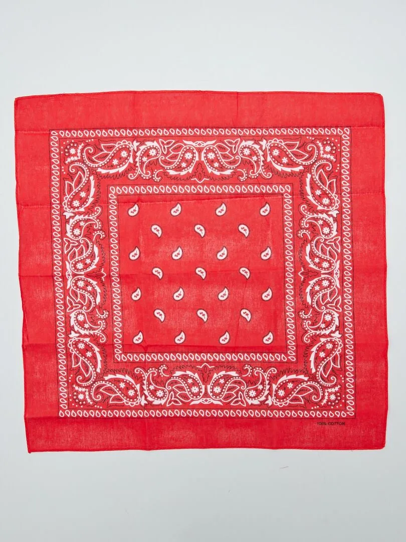 BANDANA DE ALGODóN ESTAMPADA  ROJO