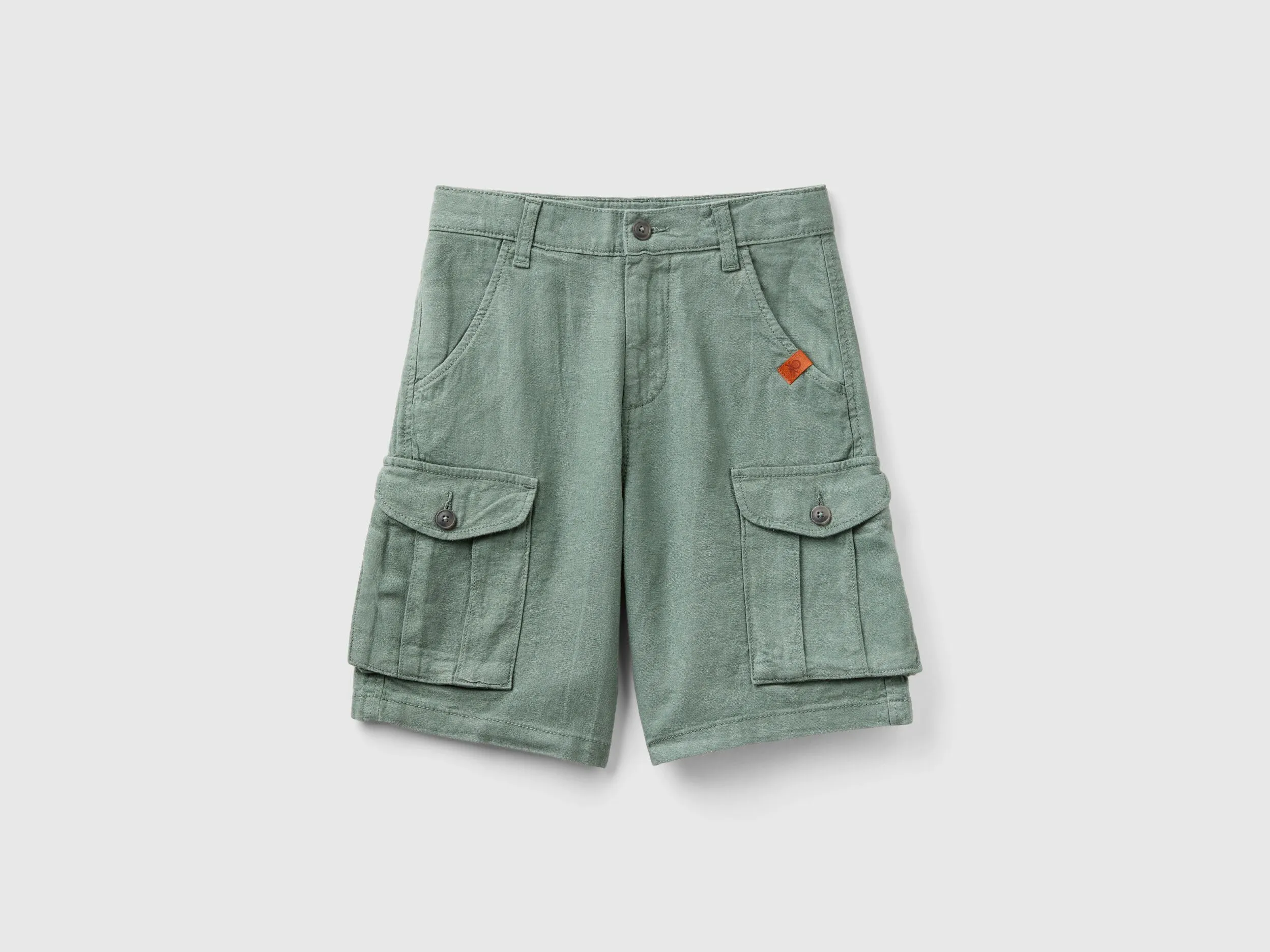 Bermudas cargo de lino mixto