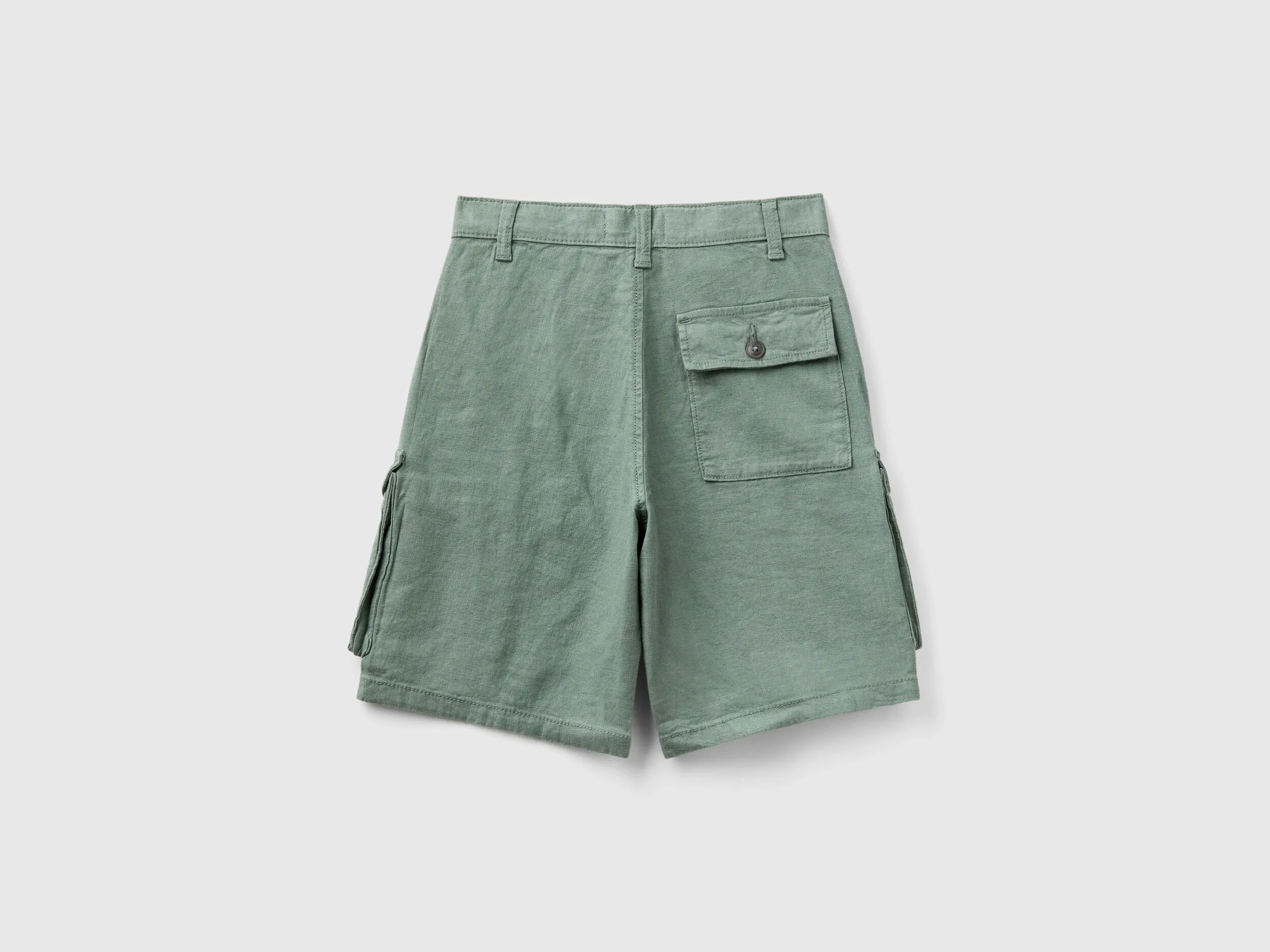 Bermudas cargo de lino mixto