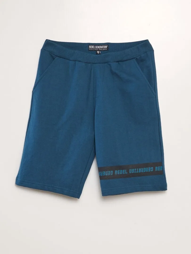 BERMUDAS DE CHáNDAL CON INSCRIPCIóN  AZUL
