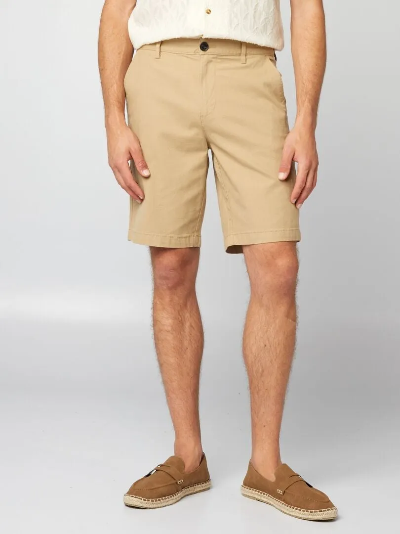 BERMUDAS TIPO CHINO DE SARGA  BEIGE