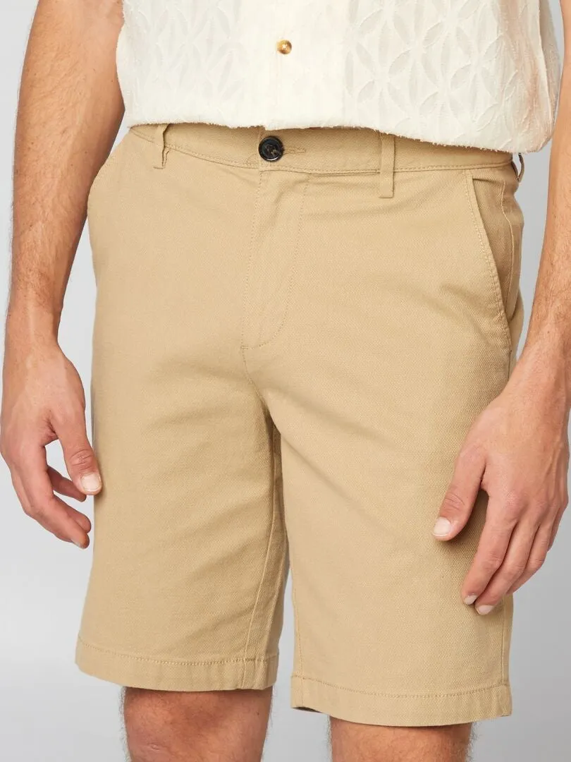 BERMUDAS TIPO CHINO DE SARGA  BEIGE