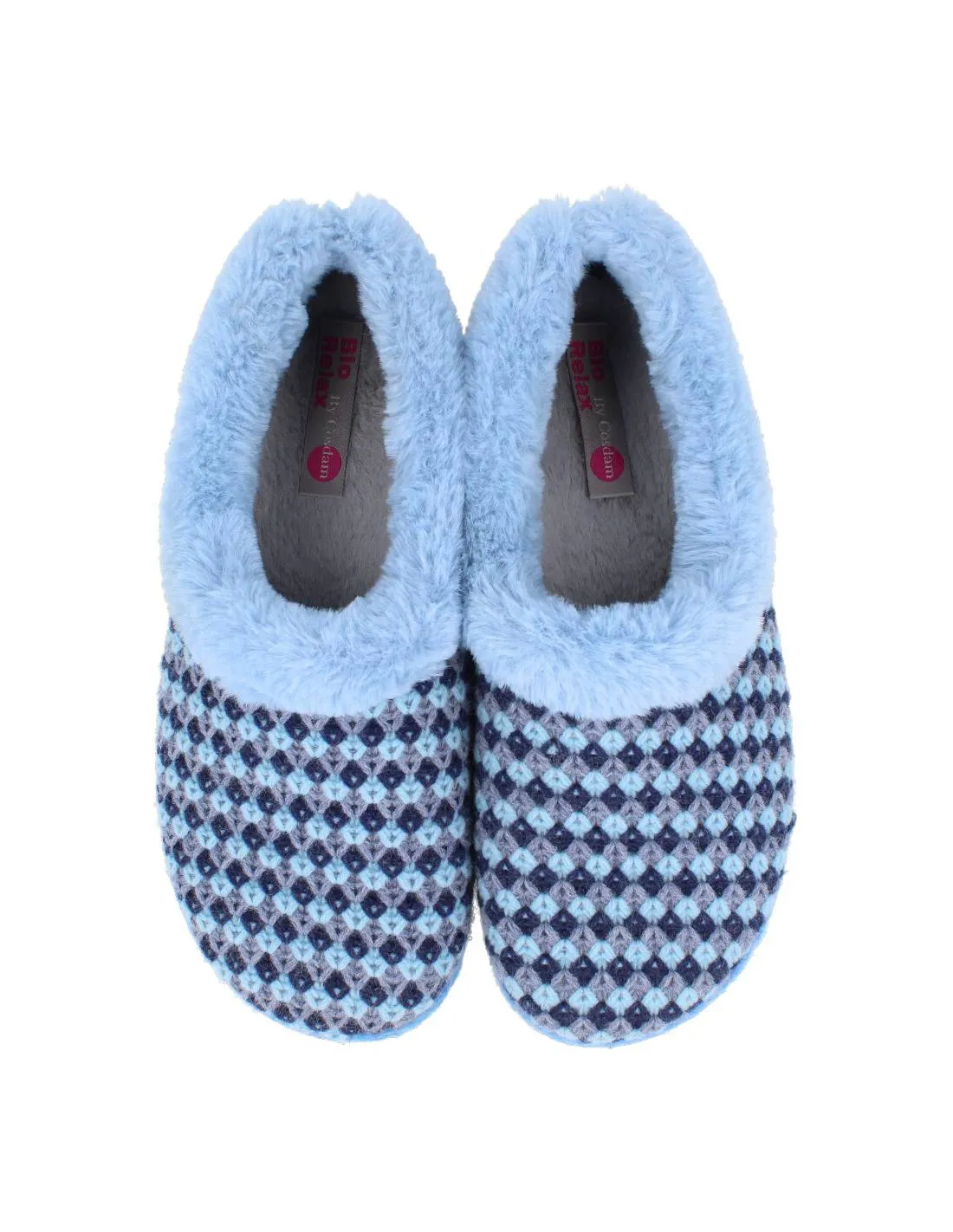 BIORELAX  ZAPATILLA CASA CERRADA MUJER CROCHET MARINO