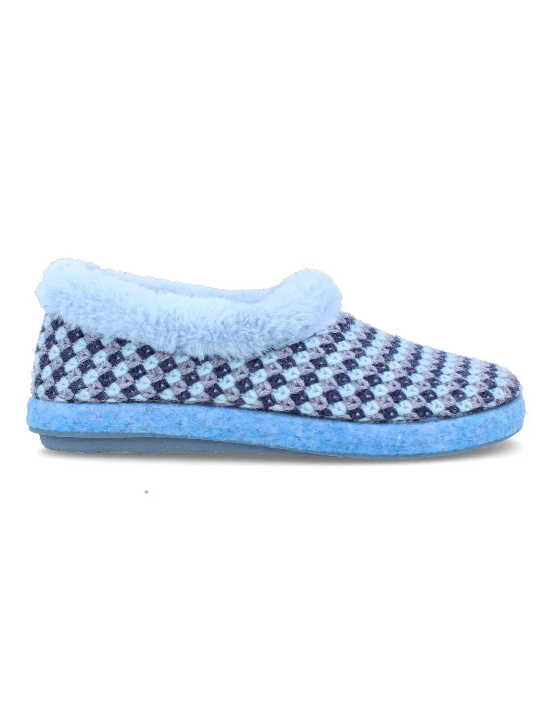 BIORELAX  ZAPATILLA CASA CERRADA MUJER CROCHET MARINO