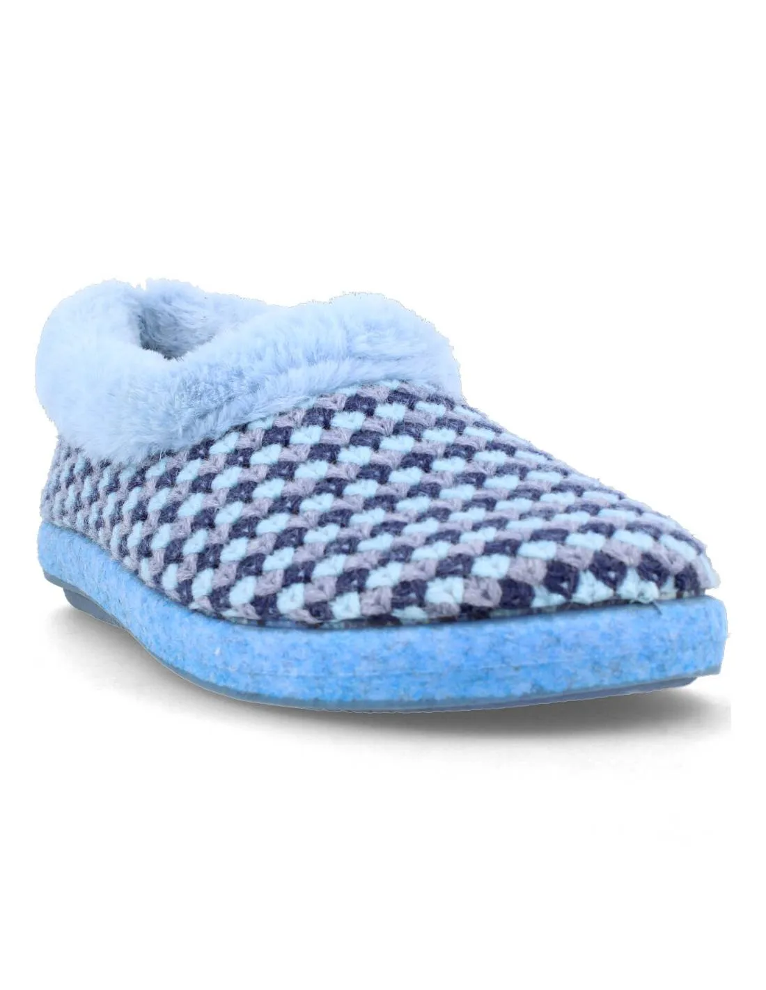 BIORELAX  ZAPATILLA CASA CERRADA MUJER CROCHET MARINO