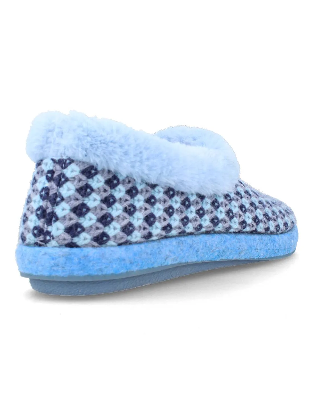 BIORELAX  ZAPATILLA CASA CERRADA MUJER CROCHET MARINO