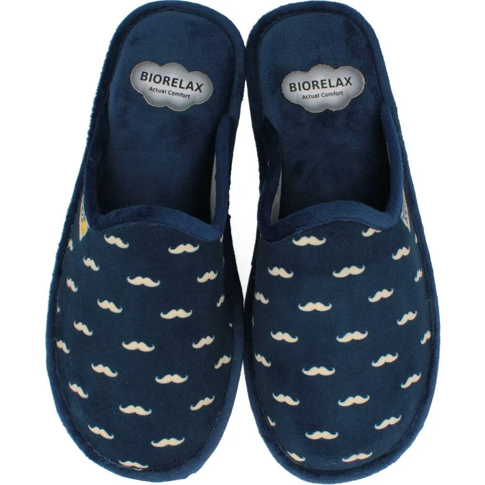 BIORELAX  ZAPATILLA DE CASA ESTAMPADO MOSTACHO