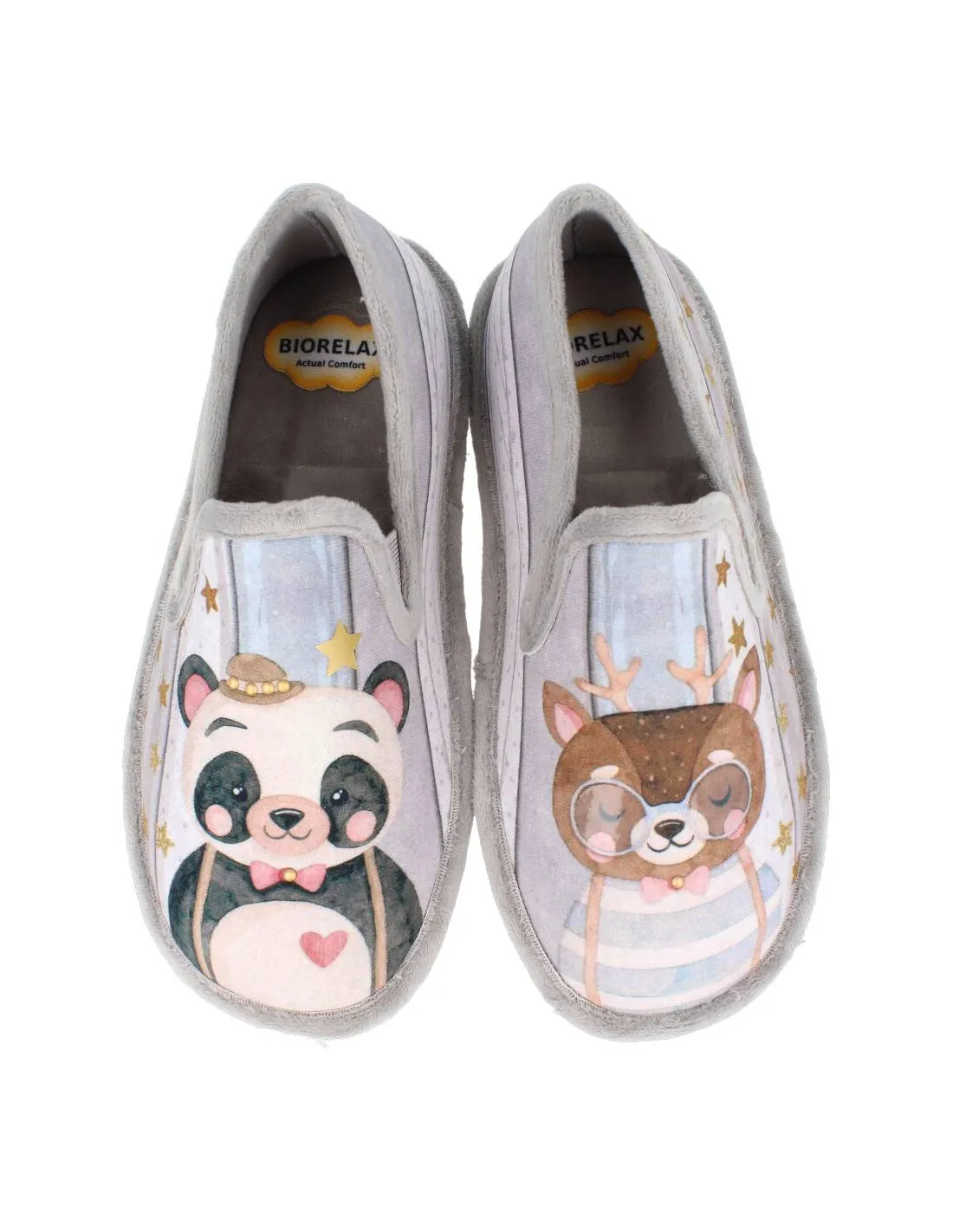 BIORELAX  ZAPATILLAS CASA CERRADA OSO PANDA NIEBLA