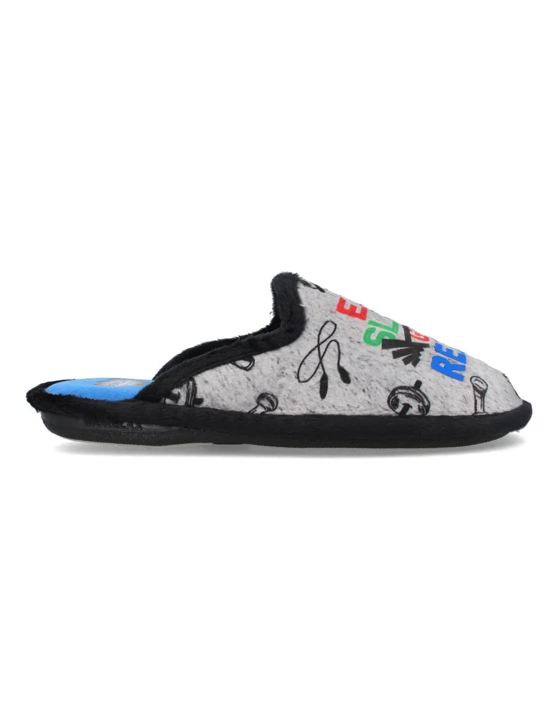 BIORELAX  ZAPATILLAS CASA RUTINA GIMNASIO NEGRO