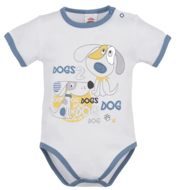 Body blanco manga corta de bebe colección Dogs