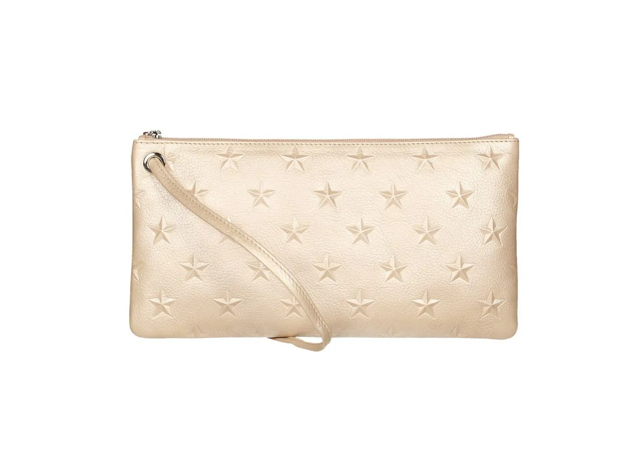 Bolsa Mano Piel Taupe Nacarada Estrellas