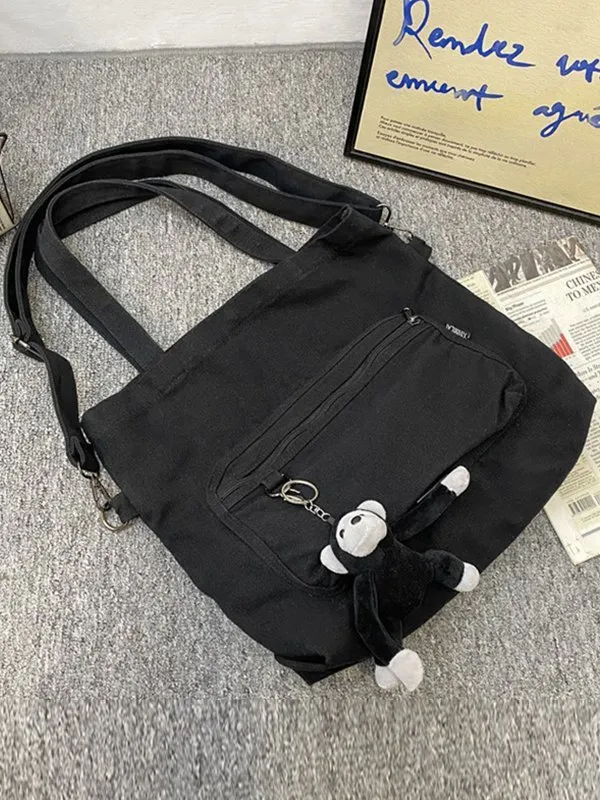 Bolso de hombro vintage con colgante de dibujos animados