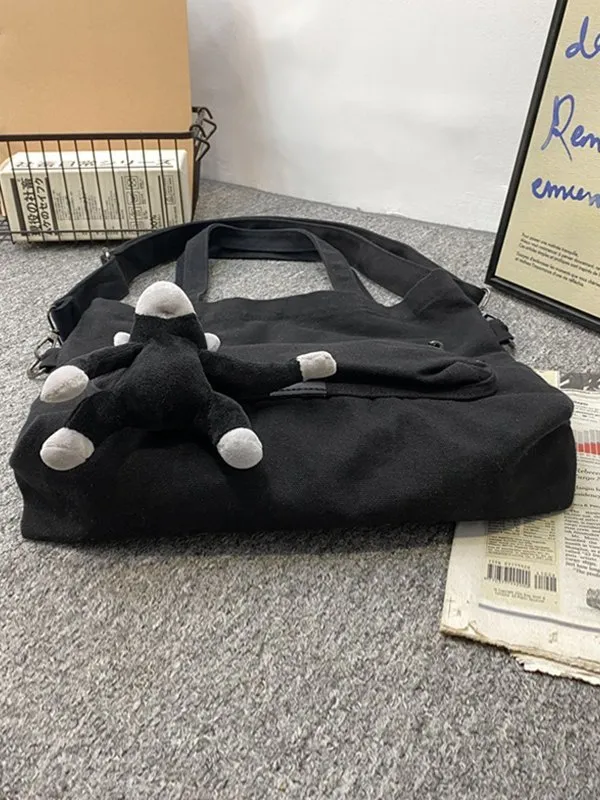 Bolso de hombro vintage con colgante de dibujos animados