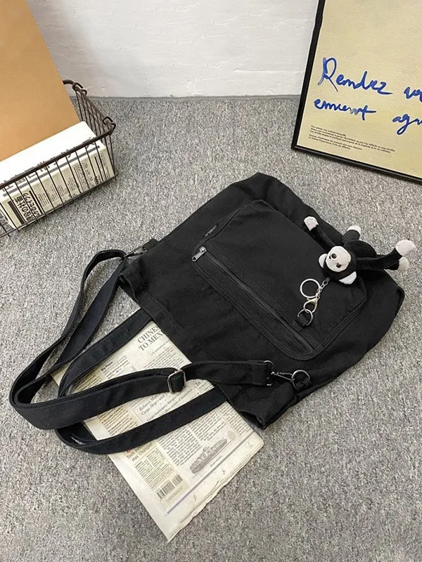Bolso de hombro vintage con colgante de dibujos animados