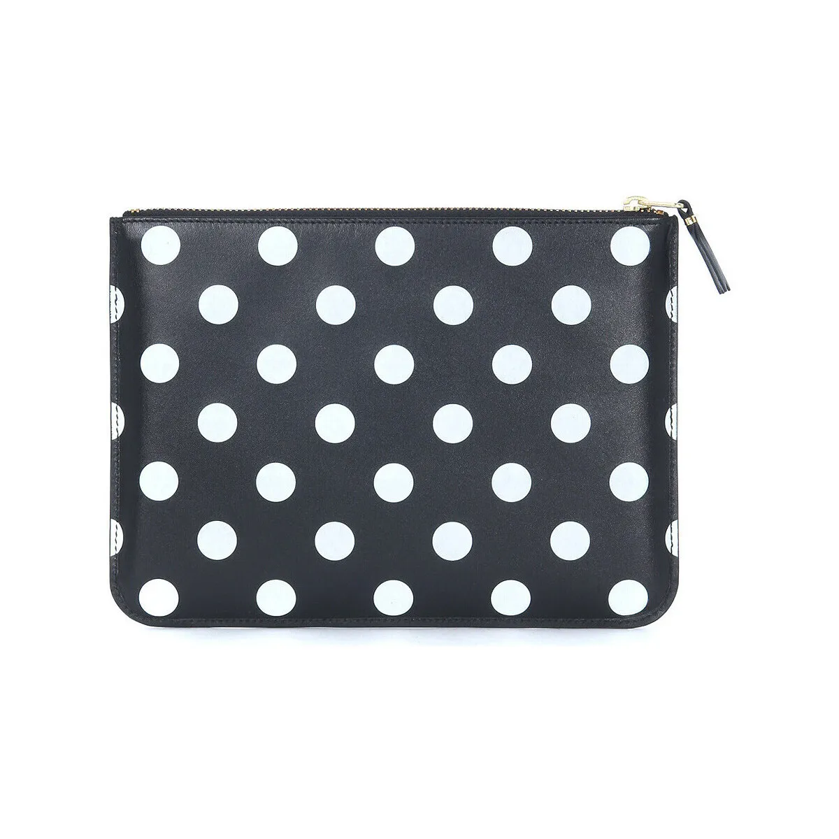 Bolso de mano Comme des Garçons en piel negra con lunares